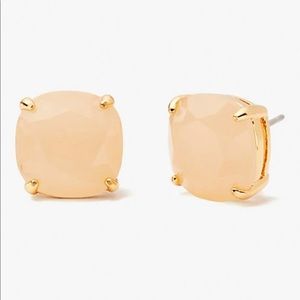 KATE SPADE Light Pink Square Studs, faceted resin and shiny rhodium features
